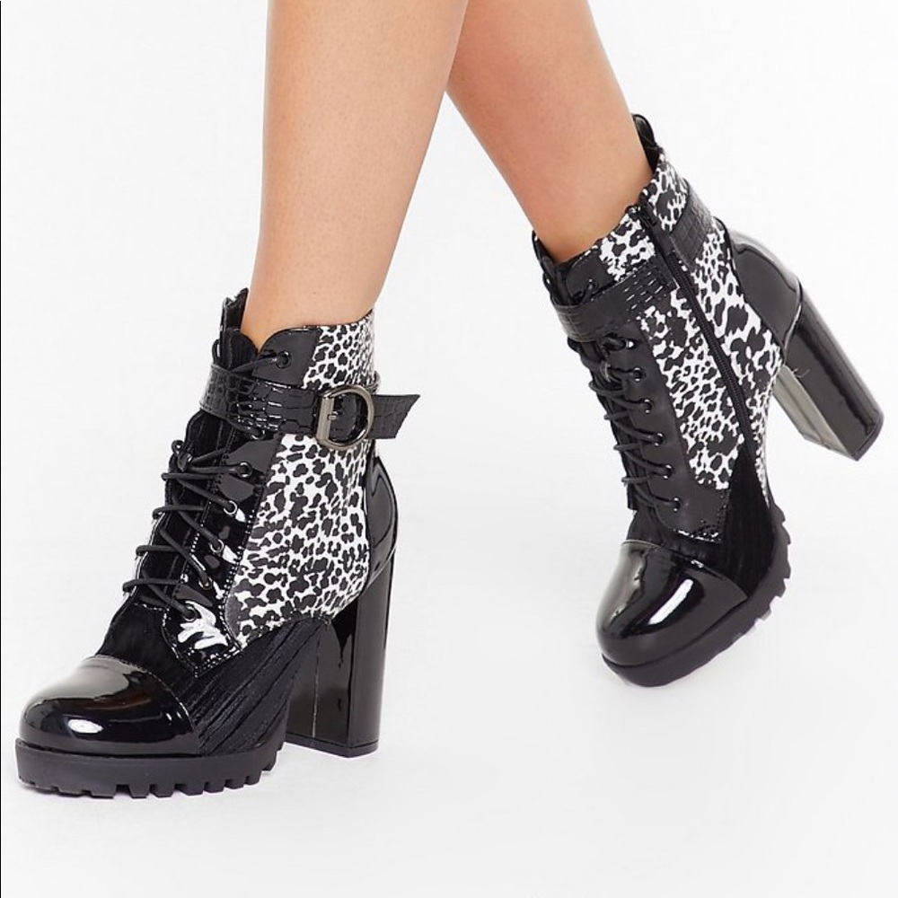 NWOT Nasty gal cheetah hiking boots